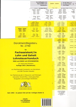 DürckheimRegister® BMF- Lohnsteuerhandbuch/ MIT Stichworten für EStG, EStDV usw. Fachassistent Lohn und Gehalt von Braun,  Simone, Dürckheim,  Constantin