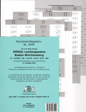 DürckheimRegister® für DÜRIG: BADEN-WÜRTTEMBERG, C.H. Beck Verlag OHNE Stichworte von Dürckheim,  Constantin von, Herrmann,  Alexander, Zimmer,  Tim-Niklas