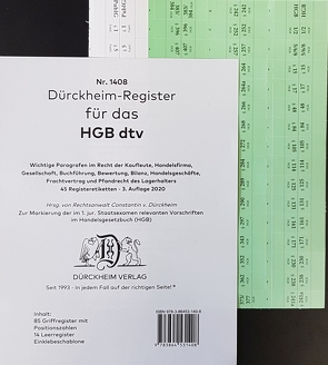 DürckheimRegister® HGB im dtv OHNE Stichworte von Dürckheim,  Constantin von