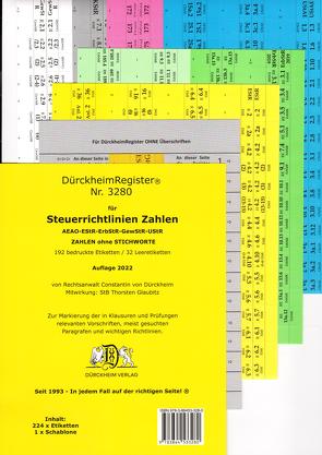 DürckheimRegister® STEUERRICHTLINIEN, Gesetze und §§, ohne Stichworte von Dürckheim,  Constantin, Glaubitz,  Thorsten