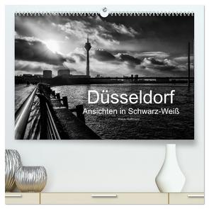 Düsseldorf Ansichten in Schwarz-Weiß (hochwertiger Premium Wandkalender 2024 DIN A2 quer), Kunstdruck in Hochglanz von Hoffmann,  Klaus