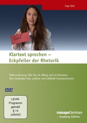 DVD – Klartext sprechen – Eckpfeiler der Rhetorik von Bell,  Inge