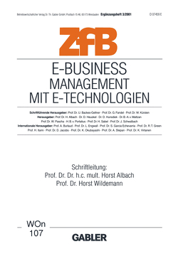 E-Business Management mit E-Technologien von Albach,  Horst, Wildemann,  Horst