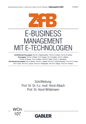 E-Business Management mit E-Technologien von Albach,  Horst, Wildemann,  Horst