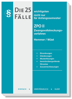 eBook Die 25 wichtigsten Faelle Zivilprozessordnung II von Haubold, Hemmer,  Karl-Edmund, Wüst,  Achim