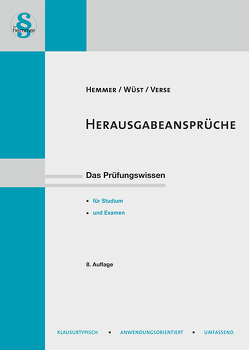 eBook Herausgabeansprueche von Hemmer,  Karl-Edmund, Tyroller,  Michael, Verse, Wüst,  Achim