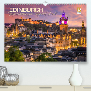 EDINBURGH Impressionen bei Tag und Nacht (hochwertiger Premium Wandkalender 2024 DIN A2 quer), Kunstdruck in Hochglanz von Viola,  Melanie