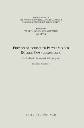 Edition griechischer Papyri aus der Kölner Papyrussammlung von Vecchiato,  Riccardo