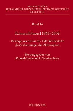 Edmund Husserl 1859–2009 von Beyer,  Christian, Cramer,  Konrad