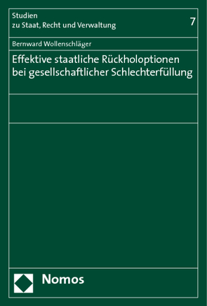 Effektive staatliche Rückholoptionen bei gesellschaftlicher Schlechterfüllung von Wollenschläger,  Bernward