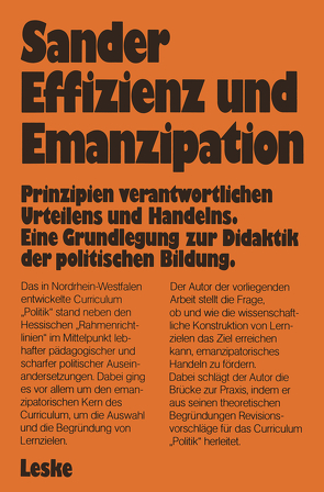 Effizienz und Emanzipation von Sander,  Wolfgang