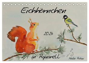 Eichhörnchen in Aquarell (Tischkalender 2024 DIN A5 quer), CALVENDO Monatskalender von Adam,  Heike