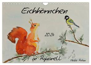 Eichhörnchen in Aquarell (Wandkalender 2024 DIN A4 quer), CALVENDO Monatskalender von Adam,  Heike