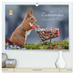 Eichhörnchen Luna und ihre Kinder (hochwertiger Premium Wandkalender 2024 DIN A2 quer), Kunstdruck in Hochglanz von Meier,  Tine