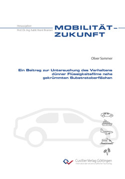 Ein Beitrag zur Untersuchung des Verhaltens dünner Flüssigkeitsfilme nahe gekrümmten Substratoberflächen von Sommer,  Oliver