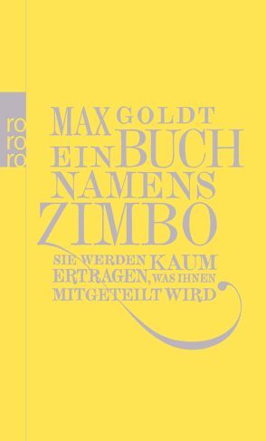 Ein Buch namens Zimbo von Goldt,  Max