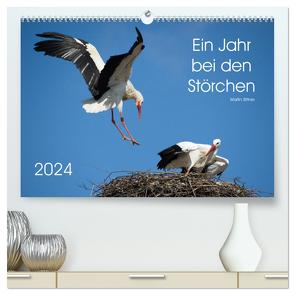 Ein Jahr bei den Störchen (hochwertiger Premium Wandkalender 2024 DIN A2 quer), Kunstdruck in Hochglanz von Bittner,  Martin