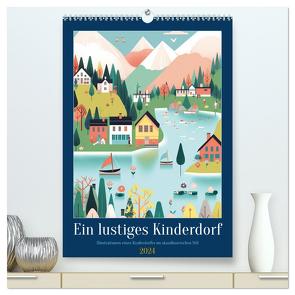 Ein lustiges Kinderdorf (hochwertiger Premium Wandkalender 2024 DIN A2 hoch), Kunstdruck in Hochglanz von Gierok-Latniak,  Steffen