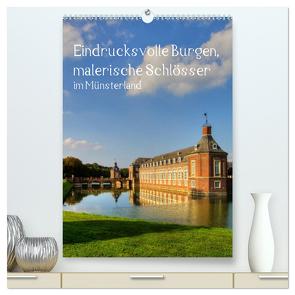 Eindrucksvolle Burgen, malerische Schlösser im Münsterland (hochwertiger Premium Wandkalender 2024 DIN A2 hoch), Kunstdruck in Hochglanz von Michalzik,  Paul