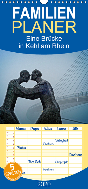 Eine Brücke in Kehl am Rhein – Familienplaner hoch (Wandkalender 2020 , 21 cm x 45 cm, hoch) von stegen,  joern