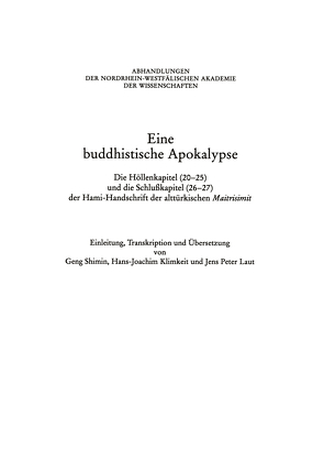 Eine Buddhistische Apokalypse von Geng,  Shimin