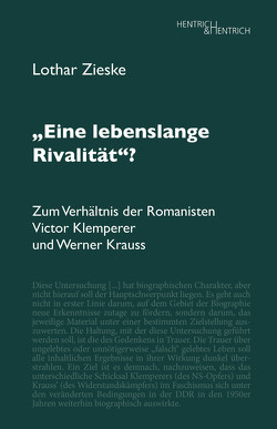 „Eine lebenslange Rivalität“? von Zieske,  Lothar