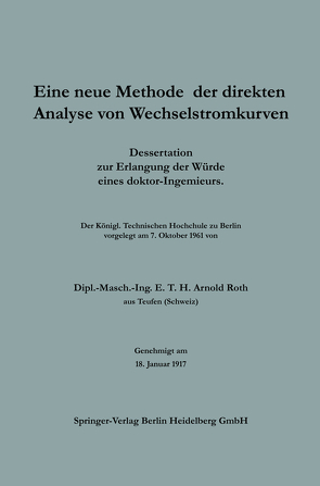 Eine neue Methode der direkten Analyse von Wechselstromkurven von Roth,  E. T. H. Arnold
