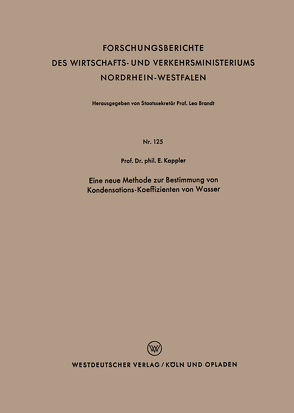 Eine neue Methode zur Bestimmung von Kondensations-Koeffizienten von Wasser von Kappler,  Eugen