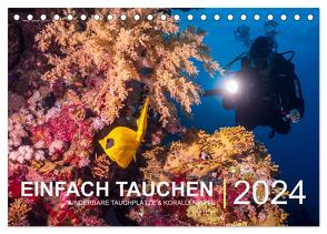 Einfach Tauchen – Wunderbare Tauchplätze und Korallenriffe (Tischkalender 2024 DIN A5 quer), CALVENDO Monatskalender von Hubo - feel4nature,  Christian