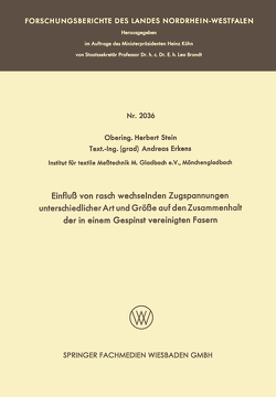 Einfluß von rasch wechselnden Zugspannungen unterschiedlicher Art und Größe auf den Zusammenhalt der in einem Gespinst vereinigten Fasern von Stein,  Herbert