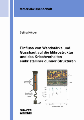 Einfluss von Wandstärke und Gusshaut auf die Mikrostruktur und das Kriechverhalten einkristalliner dünner Strukturen von Körber,  Selina