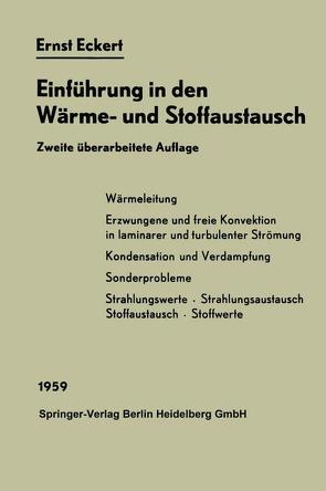 Einführung in den Wärme- und Stoffaustausch von Eckert,  Ernst