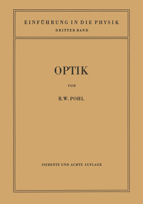 Einführung in die Optik von Pohl,  Robert Wichard