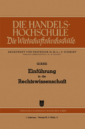 Einführung in die Rechtswissenschaft von Giese,  Friedrich