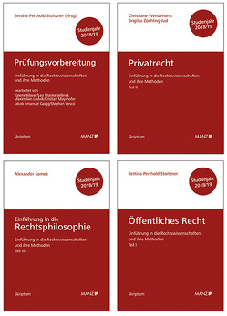 Einführung in die Rechtswissenschaften und ihre Methoden Prüfungsvorbereitung, Teil I, Teil II, Teil III für das Studienjahr 2018/19 von Perthold-Stoitzner,  Bettina, Somek,  Alexander, Wendehorst,  Christiane, Zöchling-Jud,  Brigitta