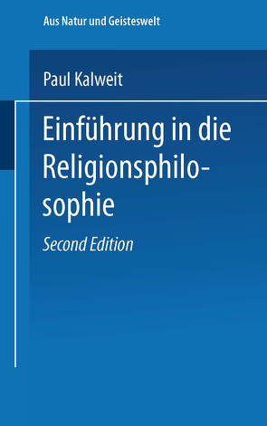 Einführung in die Religionsphilosophie von Kalweit ,  Paul