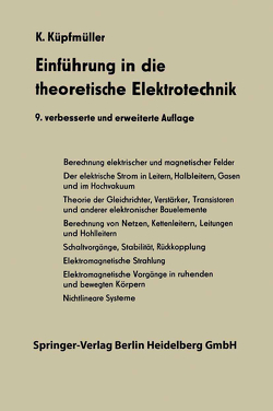 Einführung in die theoretische Elektrotechnik von Küpfmüller,  Karl