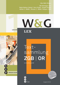 Einführungsangebot «Textsammlung ZGB | OR» und «W&G 1» von Andereggen,  Heinrich, Bachmann,  Martin, Balmer-Zahnd,  Rahel, Bieli,  Alex, Friedli,  Vera, Krause,  Angela, Müller Vasquez Callo,  Renato C, Müller,  Adrian S.