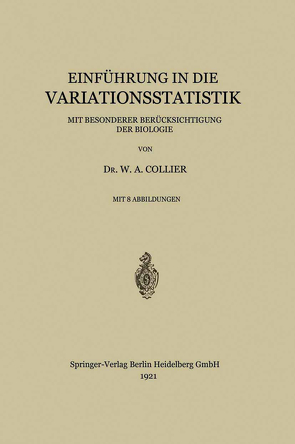 Einführung in die Variationsstatistik von Collier,  Werner Adalbert