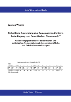 Einheitliche Anwendung des Gemeinsamen Zolltarifs beim Zugang zum Europäischen Binnenmarkt? von Weerth,  Carsten