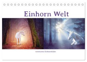 Einhorn Welt – verträumte Einhornbilder (Tischkalender 2024 DIN A5 quer), CALVENDO Monatskalender von Brunner-Klaus,  Liselotte