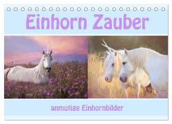 Einhorn Zauber – anmutige Einhornbilder (Tischkalender 2024 DIN A5 quer), CALVENDO Monatskalender von Brunner-Klaus,  Liselotte