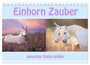 Einhorn Zauber – anmutige Einhornbilder (Tischkalender 2024 DIN A5 quer), CALVENDO Monatskalender von Brunner-Klaus,  Liselotte