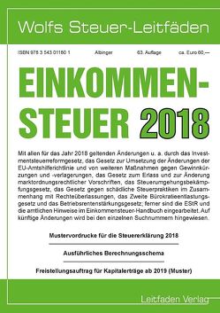 Einkommensteuer für 2018 von Albinger,  Bert