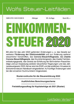 Einkommensteuer für 2020 von Albinger,  Bert