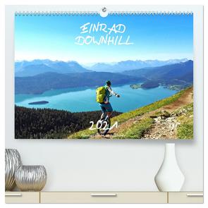 Einrad Downhill (hochwertiger Premium Wandkalender 2024 DIN A2 quer), Kunstdruck in Hochglanz von Miriam Schwarzfischer,  Fotografin