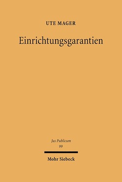 Einrichtungsgarantien von Mager,  Ute