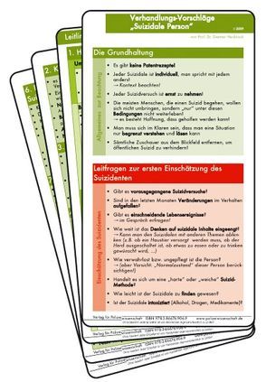 Einsatzkarten Verhandlungs-Vorschläge „Suizidale Person“ von Heubrock,  Dietmar