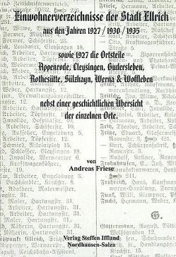 Einwohnerverzeichnisse der Stadt Ellrich aus den Jahren 1927 /1930 /1935 von Friese,  Andreas