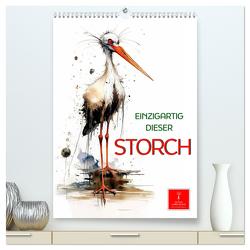 Einzigartig – dieser Storch (hochwertiger Premium Wandkalender 2024 DIN A2 hoch), Kunstdruck in Hochglanz von Roder,  Peter